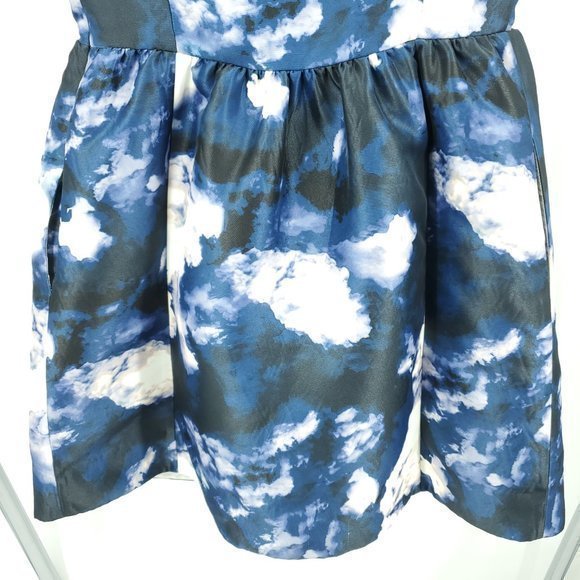 Kate Spade Navy and White Cloud Print Mini Dress - Picture 12 of 15